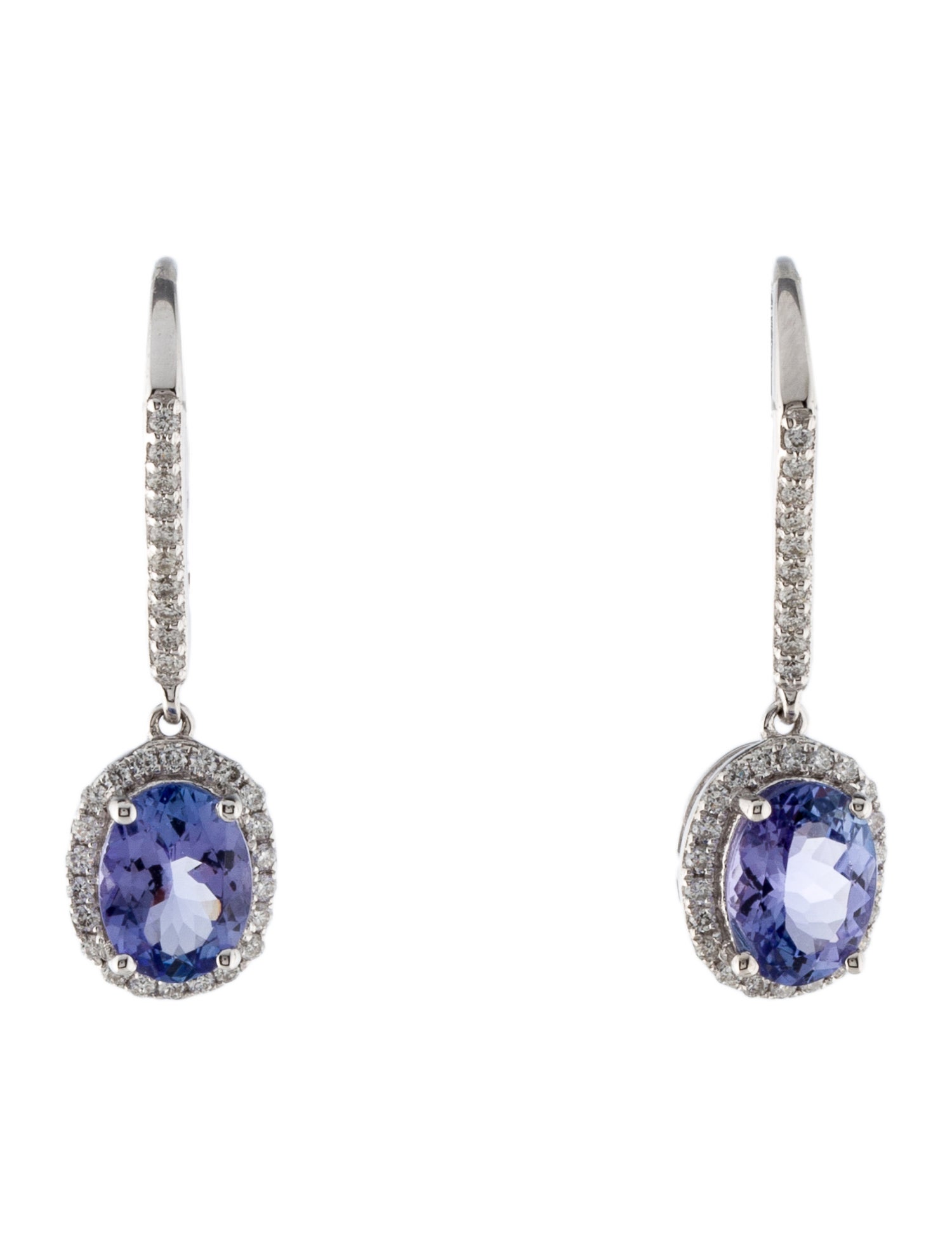 Earrings 14K Tanzanite & Diamond Drop