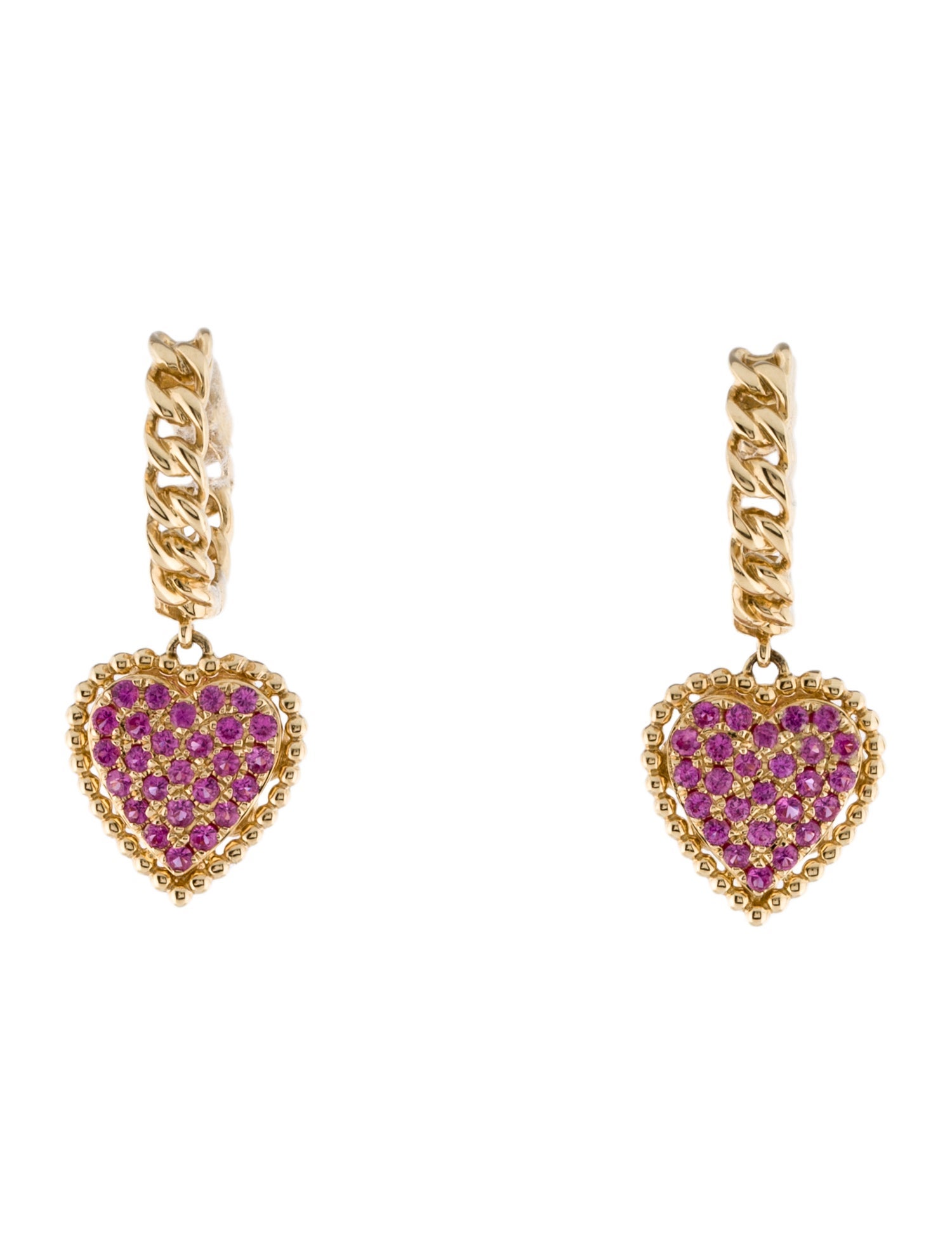 Earrings 14K Sapphire Hoop Drop Earrings