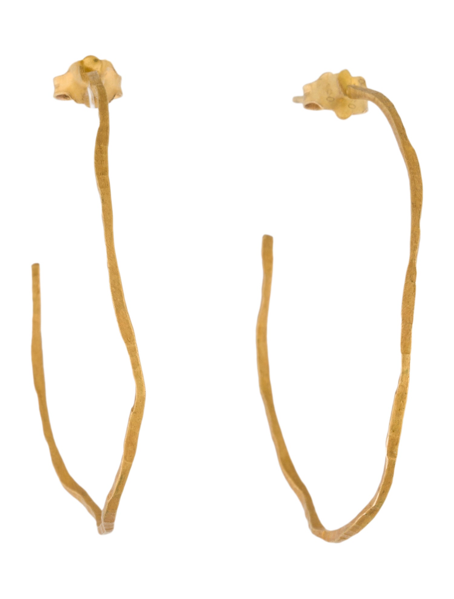 Earrings 18K Hammered Hoop Earrings