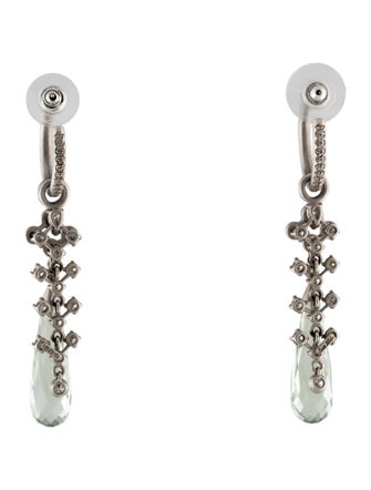 Earrings Sam Lehr 18K Prasiolite & Diamond Interchangeable Drop Earrings