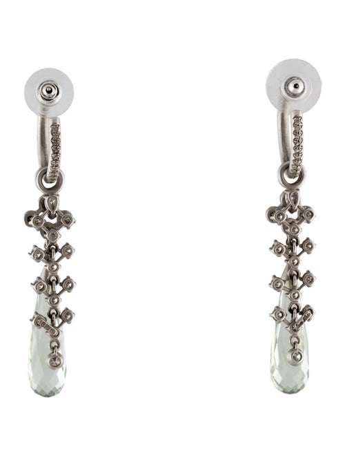 Earrings Sam Lehr 18K Prasiolite & Diamond Interchangeable Drop Earrings