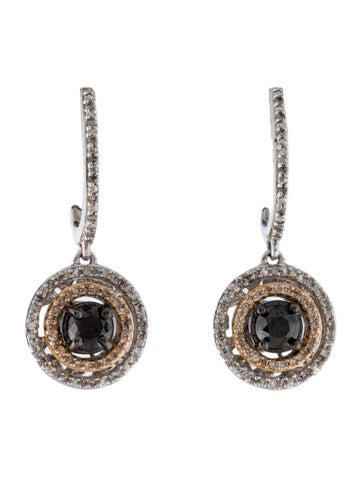 Earrings Drop 14K Two-Tone Diamond