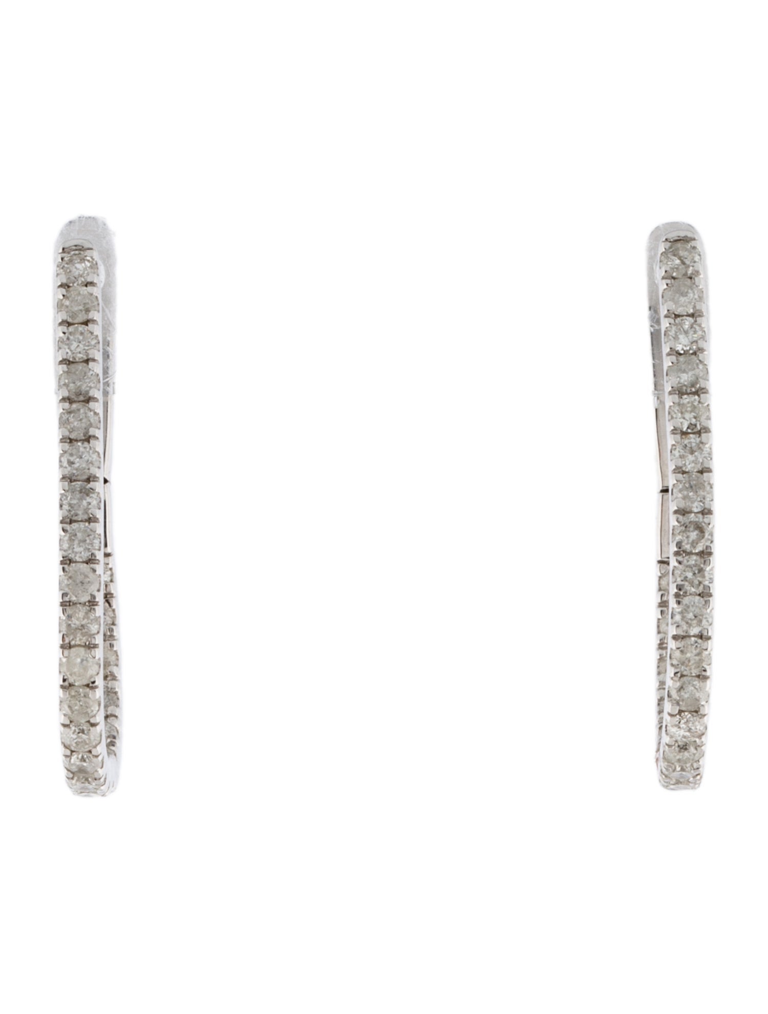 Earrings 14K Diamond In-Out Hoop