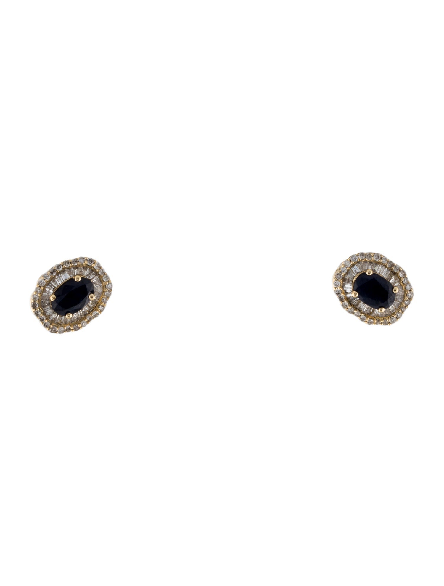 Earrings 14K Sapphire & Diamond Stud Earrings