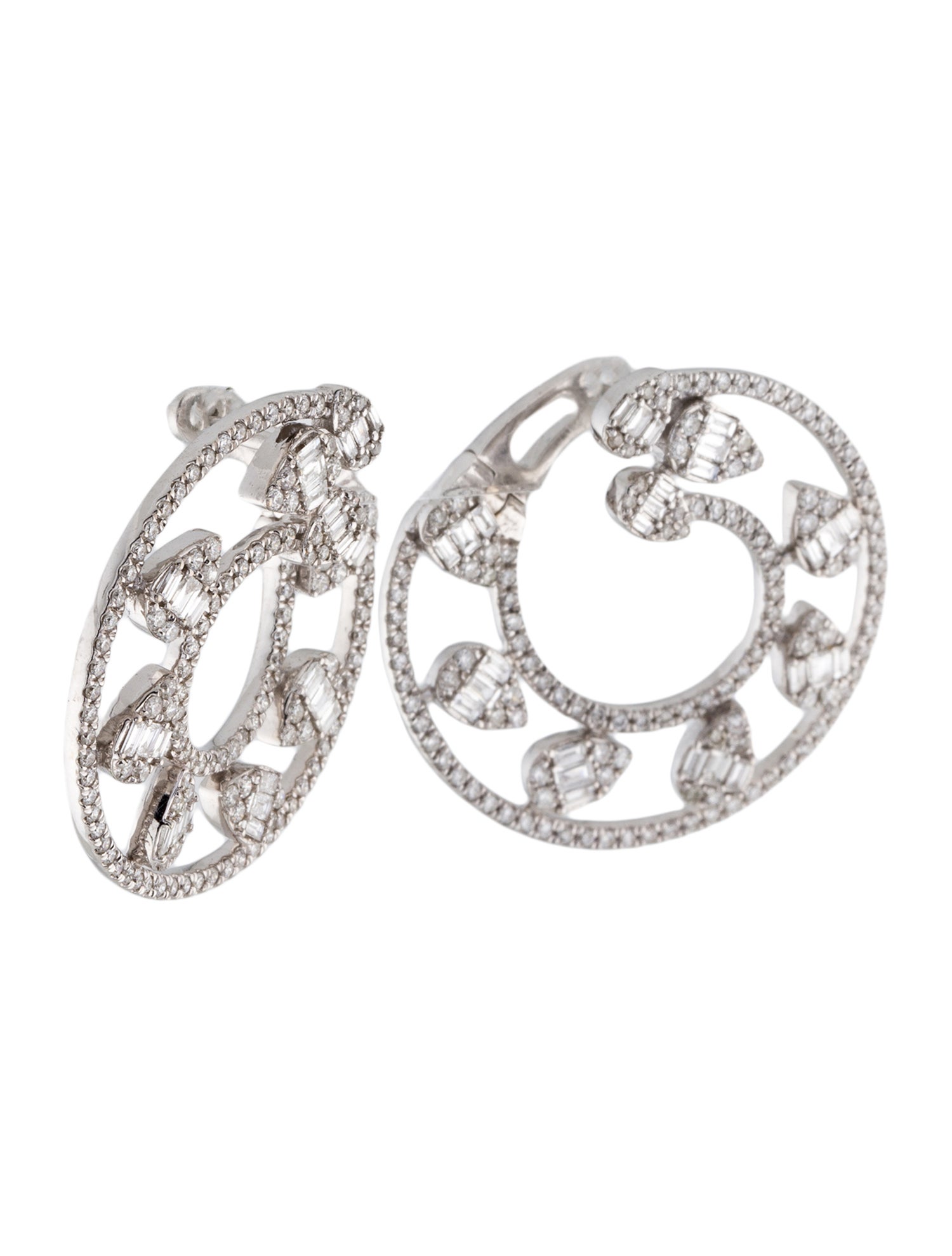 Earrings 14K 2.00ctw Diamond Wrap-Around Hoop Earrings