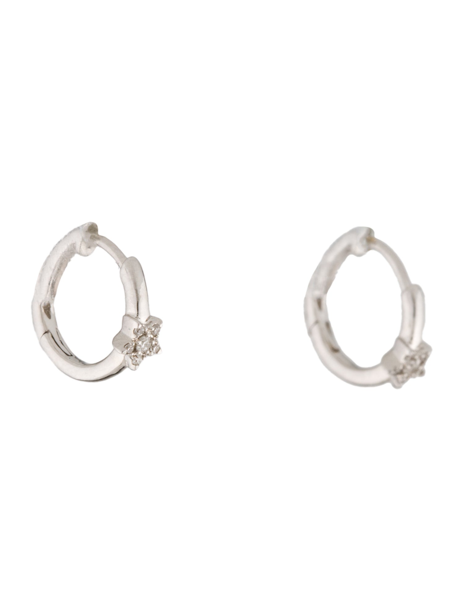 Earrings 14K Diamond Star Huggie Earrings