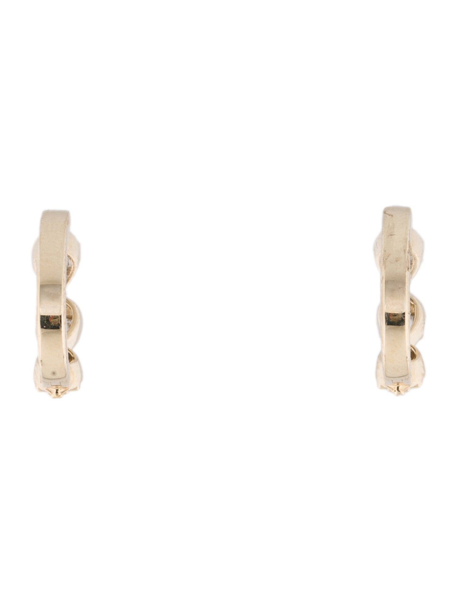 Earrings 14K Diamond Huggie Earrings