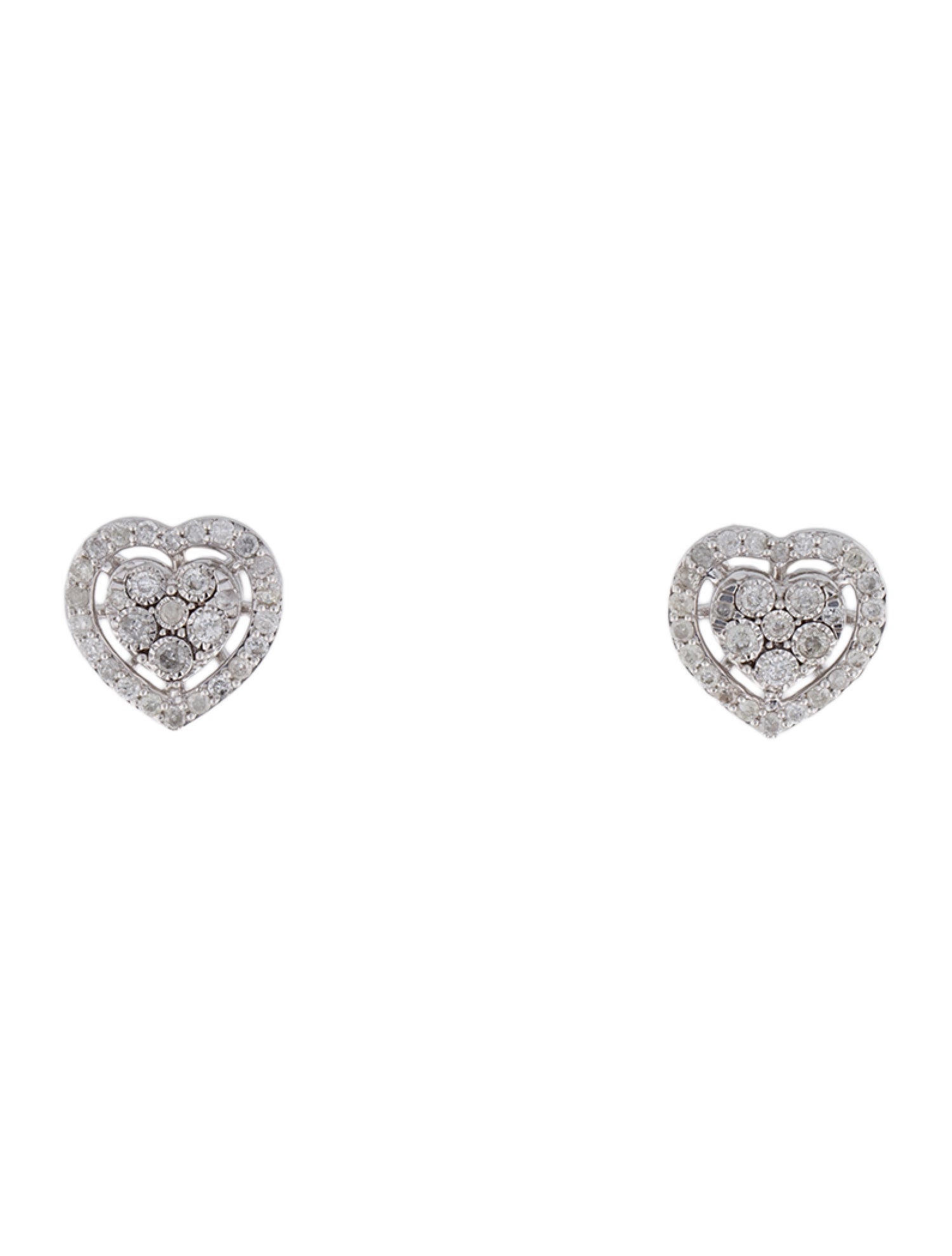 Earrings 14K Diamond Heart Stud Earrings