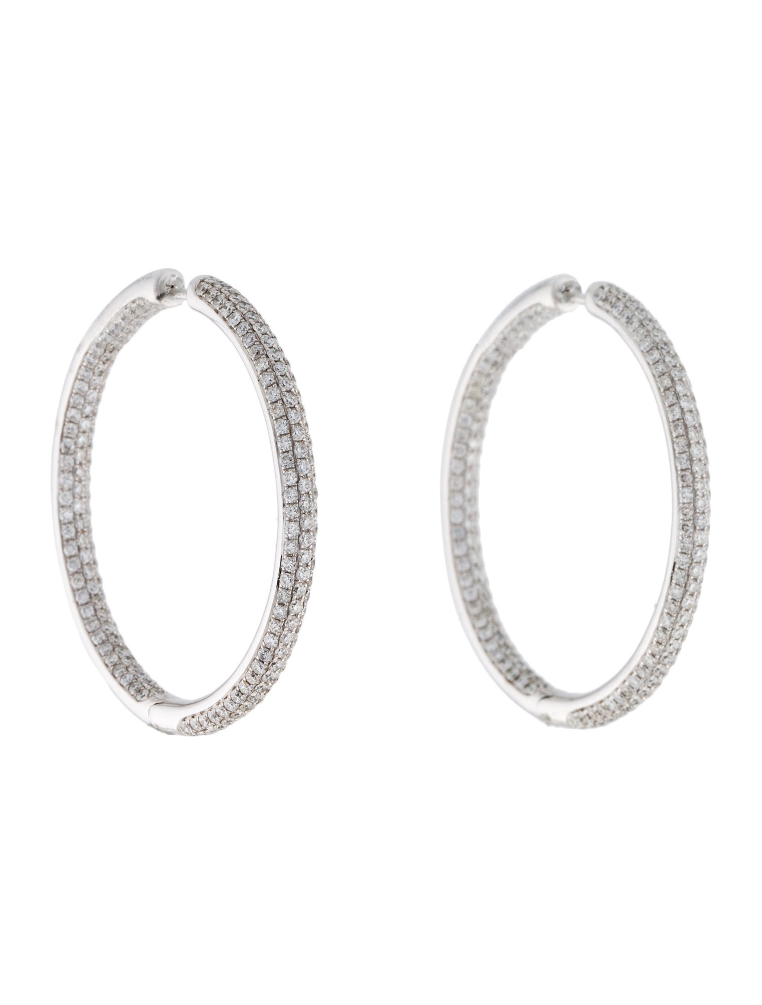 Earrings 14K 3.55ctw Diamond Hoop Earrings