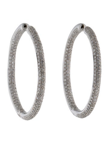 Earrings Hoop 14K 3.54ctw Diamond Inside-Out