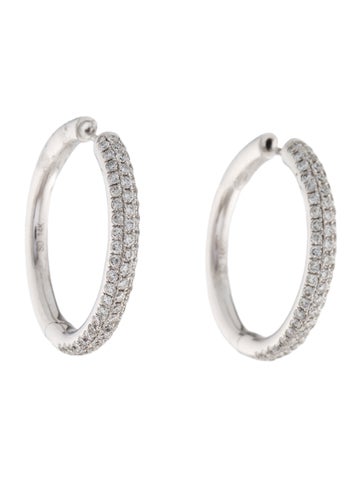 Earrings Hoop 14K 1.32ctw Diamond