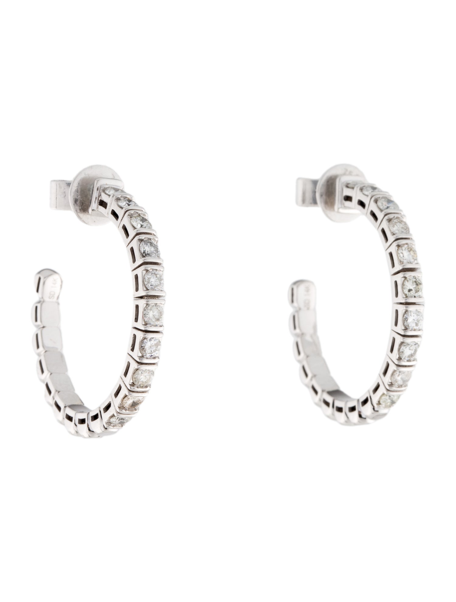 Earrings 14K Diamond Hoop Earrings