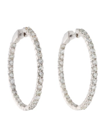 Earrings Hoop 14K 5.00ctw Diamond Inside Out