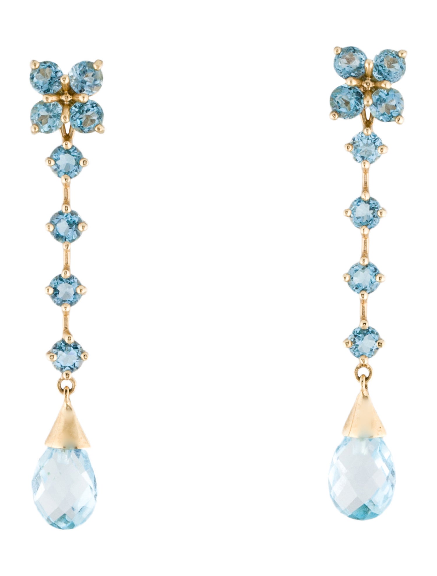 Earrings 14K Topaz Chandelier Earrings
