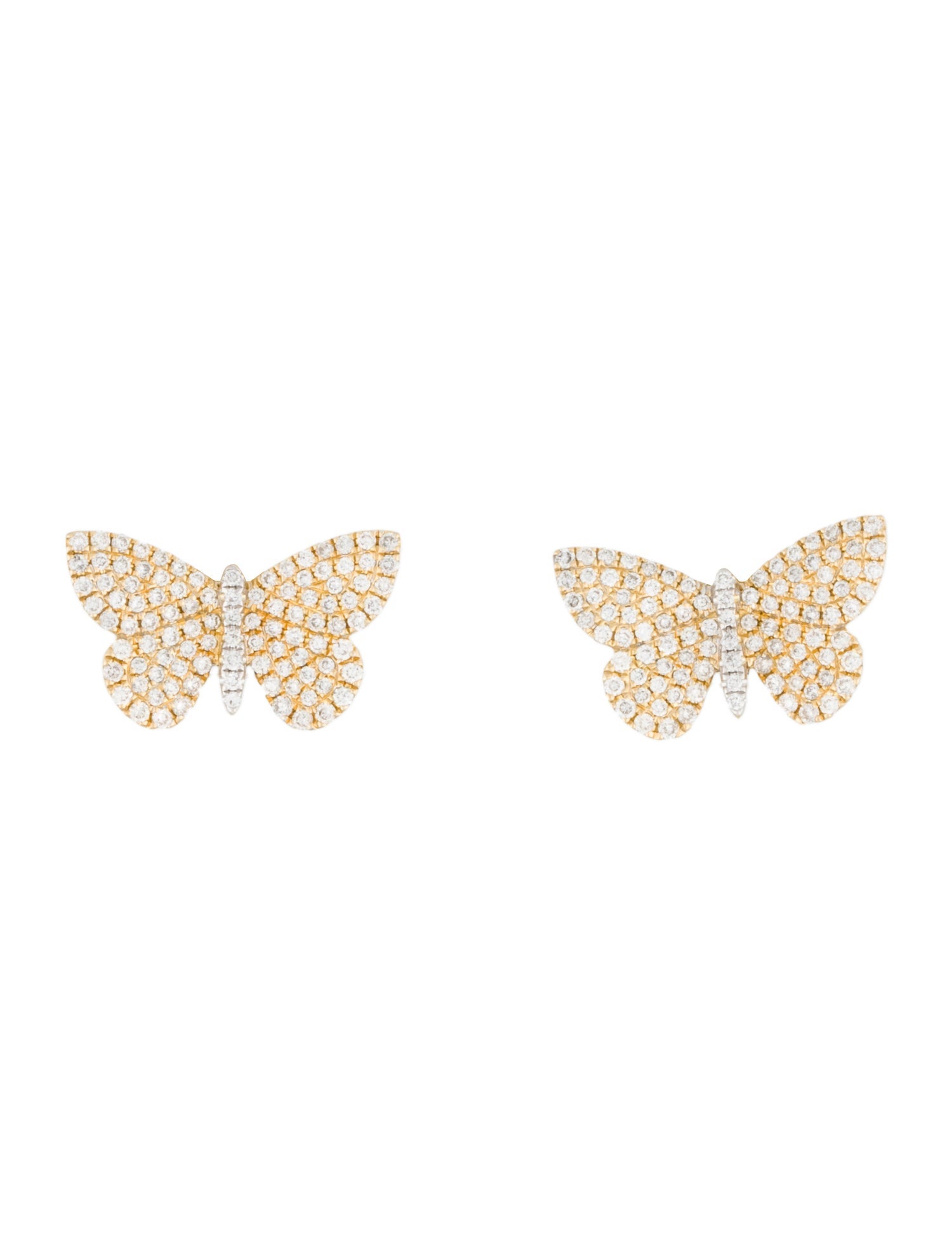 Earrings 14K Diamond Butterfly Stud