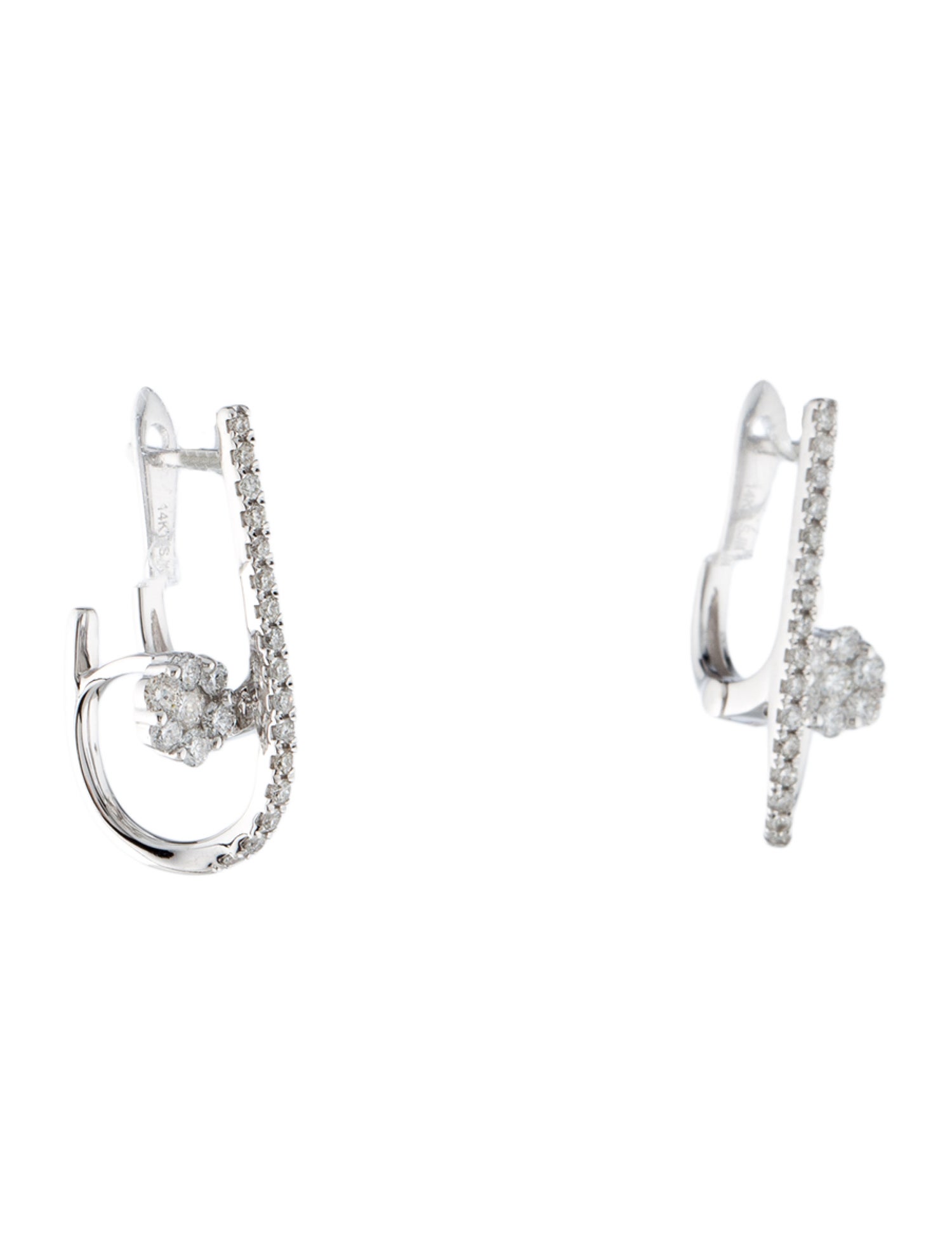 Earrings 14K Diamond Hoop Earrings