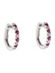 Earrings 14K Ruby & Diamond Huggie
