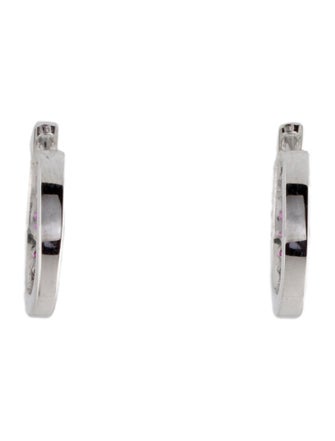 Earrings 14K Ruby & Diamond Huggie