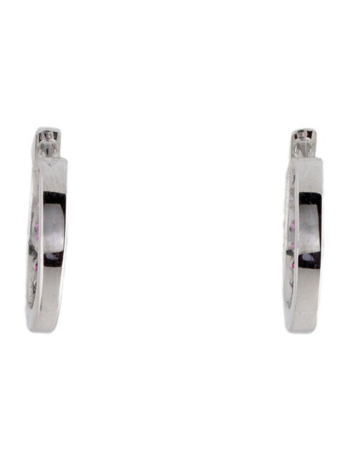 Earrings 14K Ruby & Diamond Huggie