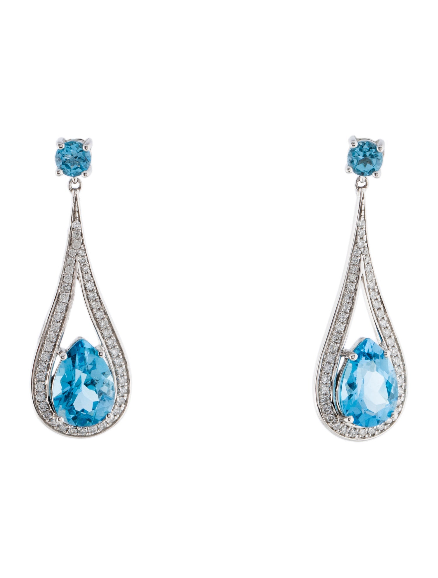 Earrings 14K 4.66ctw Topaz & Diamond Drop Earrings