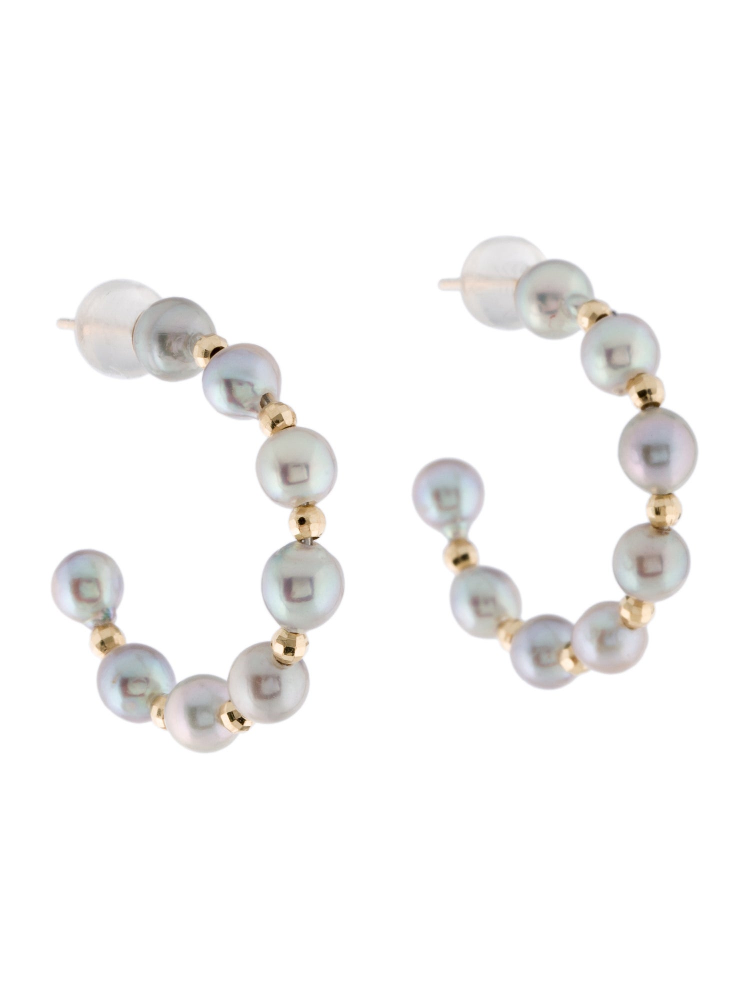 Earrings 18K Pearl Hoop Earrings