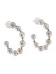 Earrings 18K Pearl Hoop Earrings