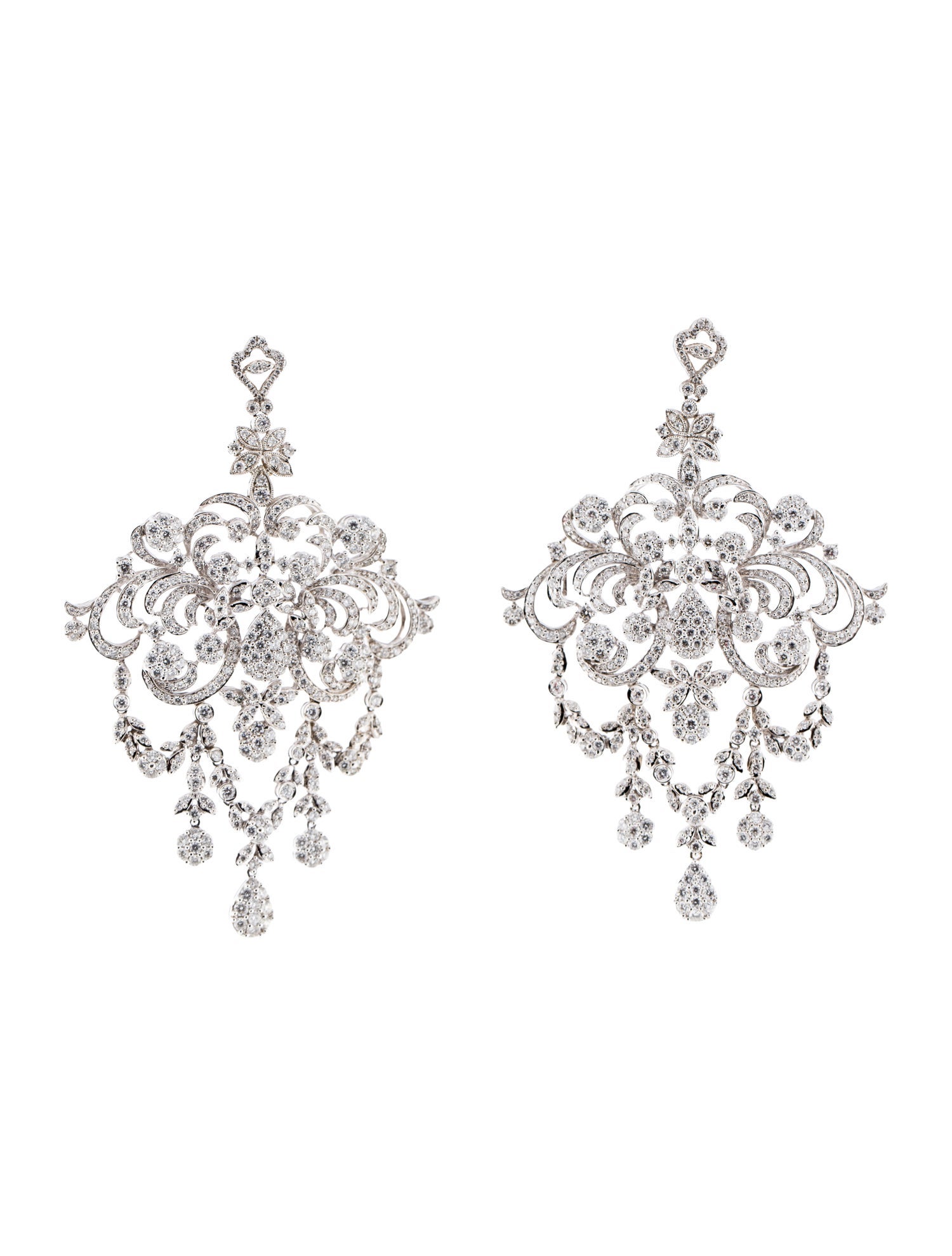 Earrings 18K 8.23ctw Diamond Chandelier Drop