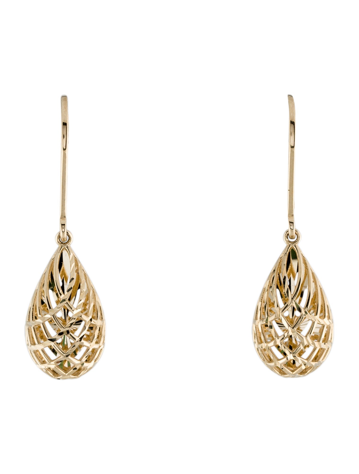 Earrings 14K Cage Drop Earrings