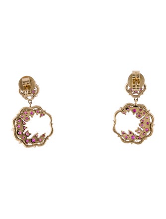 Earrings 14K Ruby & Diamond Drop Earrings