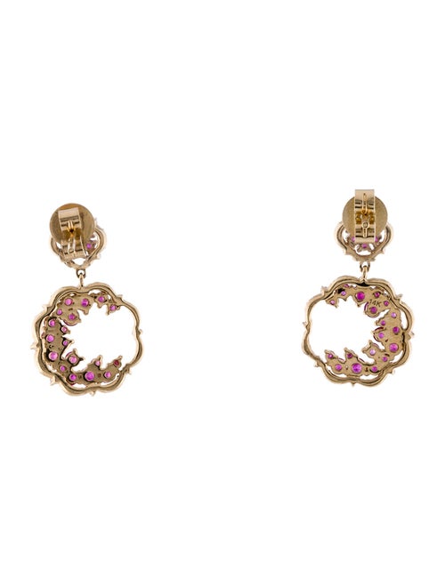Earrings 14K Ruby & Diamond Drop Earrings