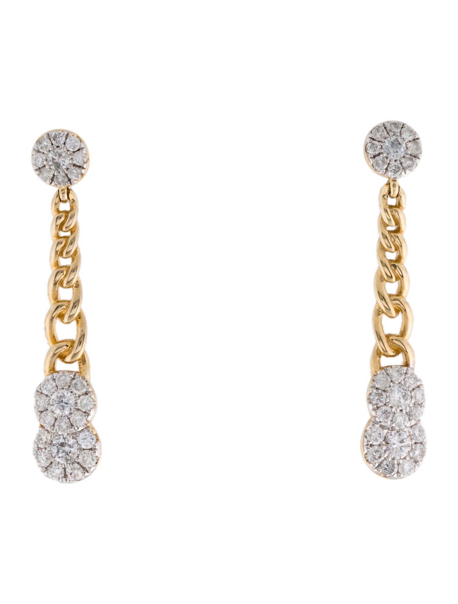 Earrings 14K Diamond Chain Drop Earrings