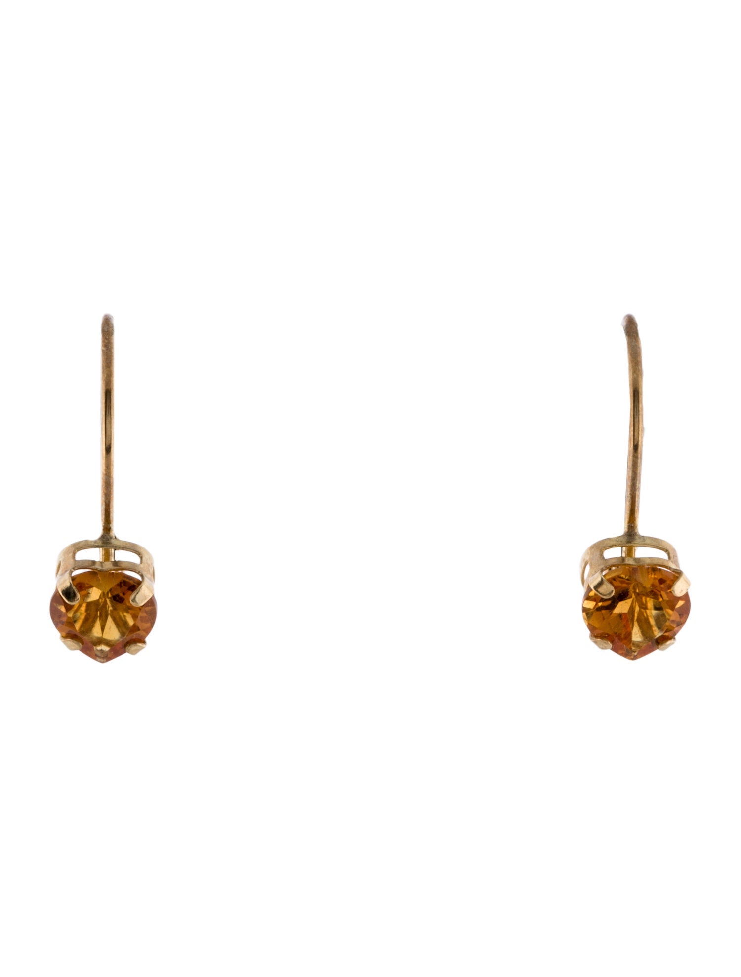 Earrings 14K Citrine Heart Drop Earrings