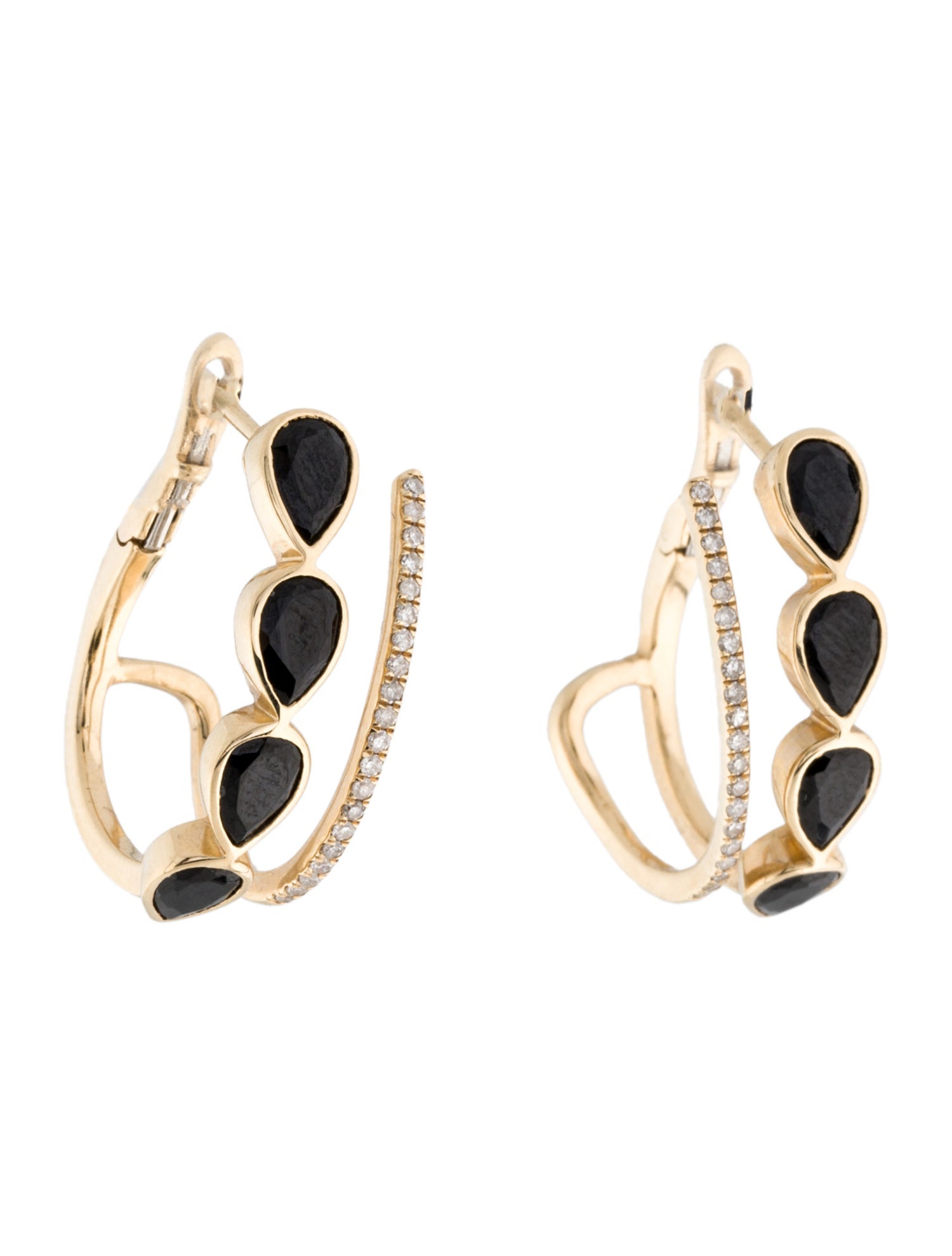 Earrings 14K 2.96ctw Spinel & Diamond Hoop Earrings