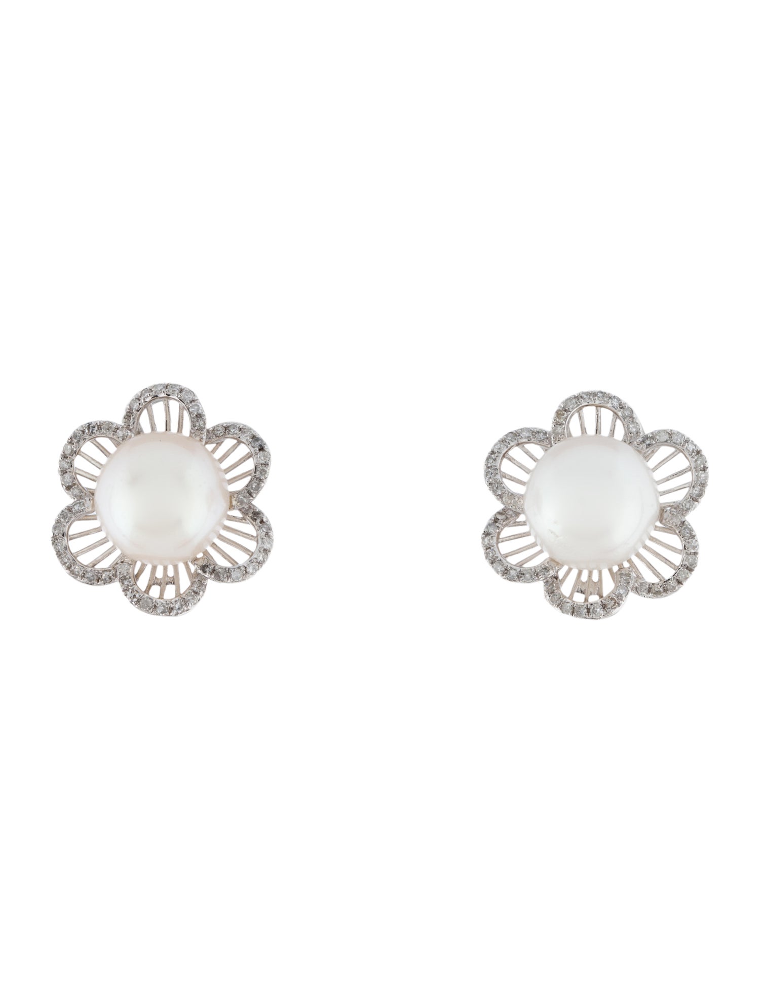 Earrings 14K Pearl & Diamond Earclip