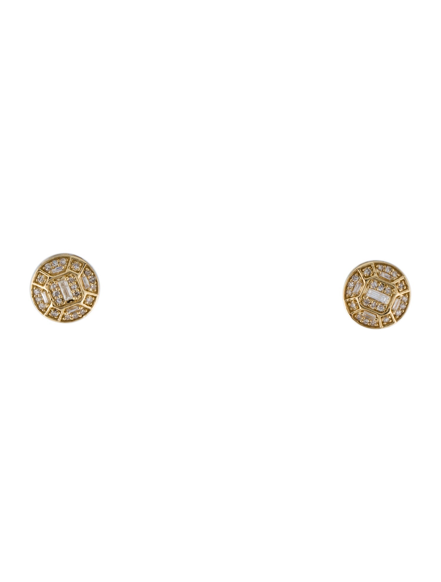 Earrings 14K Diamond Circle Stud