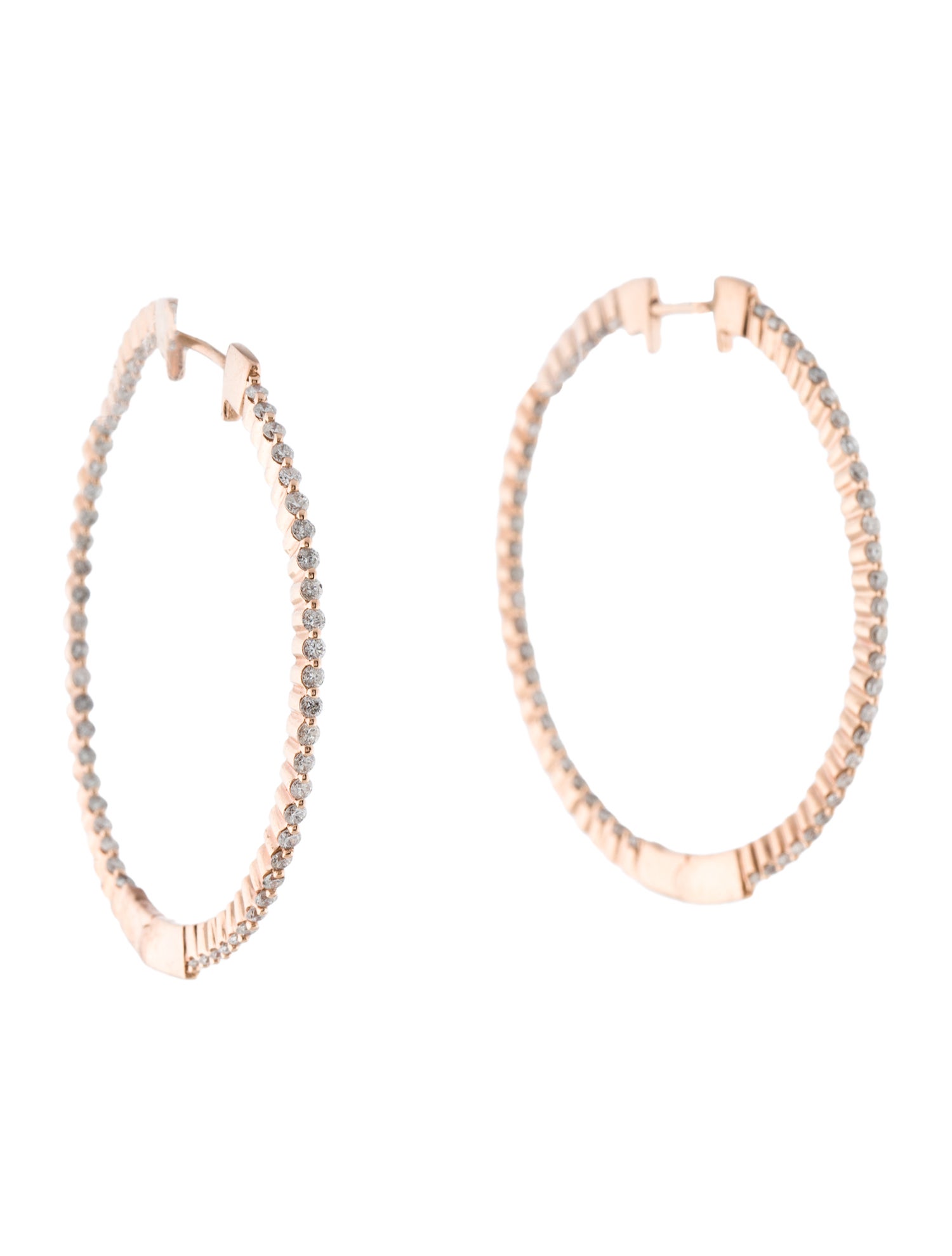 Earrings 14K 1.57ctw Diamond Hoop Earrings