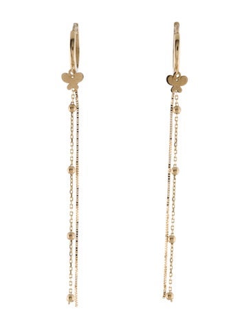Earrings Drop 14K Butterfly Bead Earring