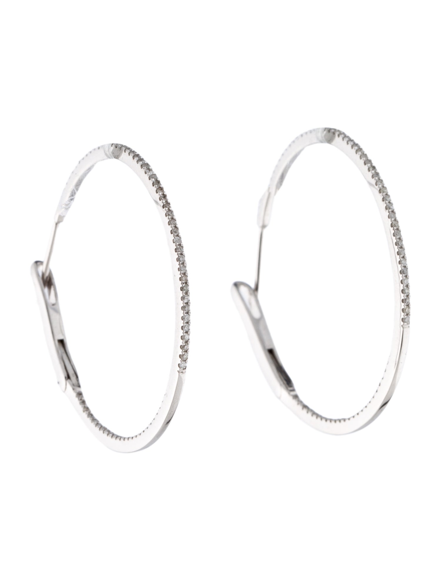 Earrings 14K Diamond Inside-Outside Hoop Earrings