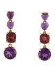 Earrings 18K 3.42ctw Amethyst & Spinel Drop Earrings
