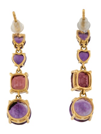 Earrings 18K 3.42ctw Amethyst & Spinel Drop Earrings