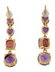 Earrings 18K 3.42ctw Amethyst & Spinel Drop Earrings