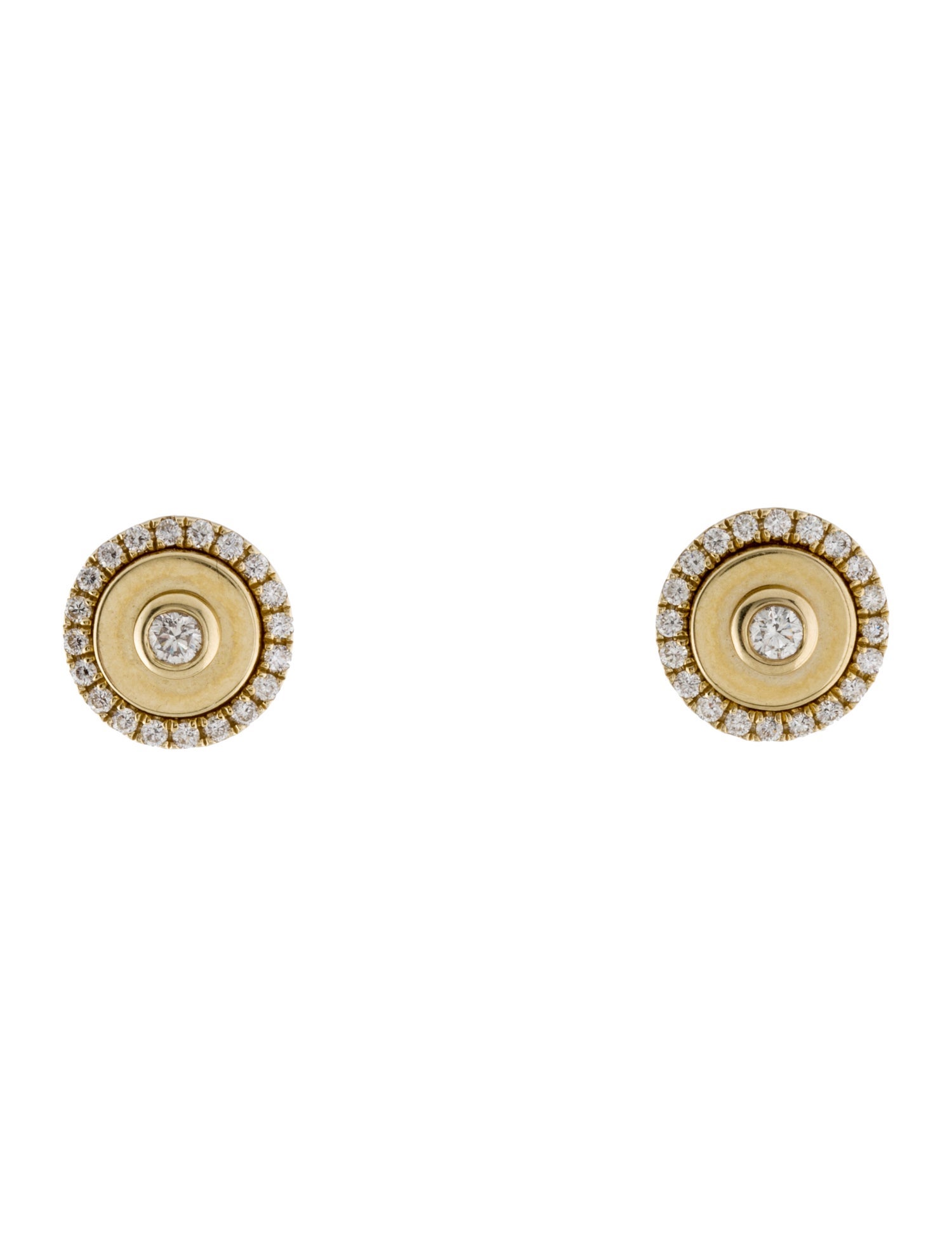 Earrings 14K Diamond Circle Stud