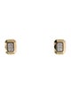 Earrings 14K Diamond Rectangular Stud