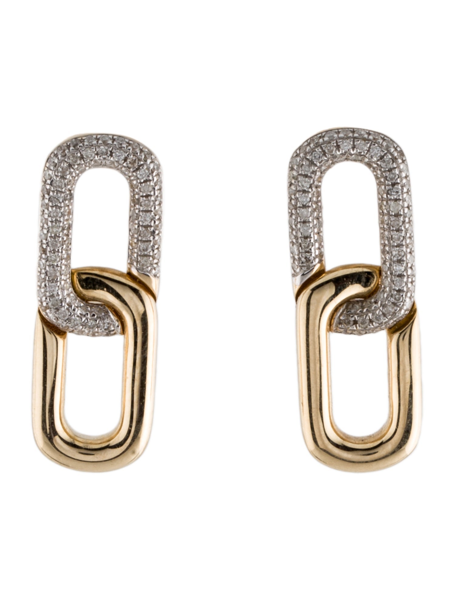 Earrings 14K Diamond Interlocking Drop Earrings