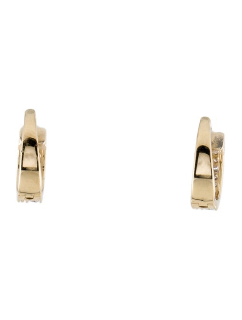 Earrings 14K Diamond Milgrain Edge Huggie Earrings