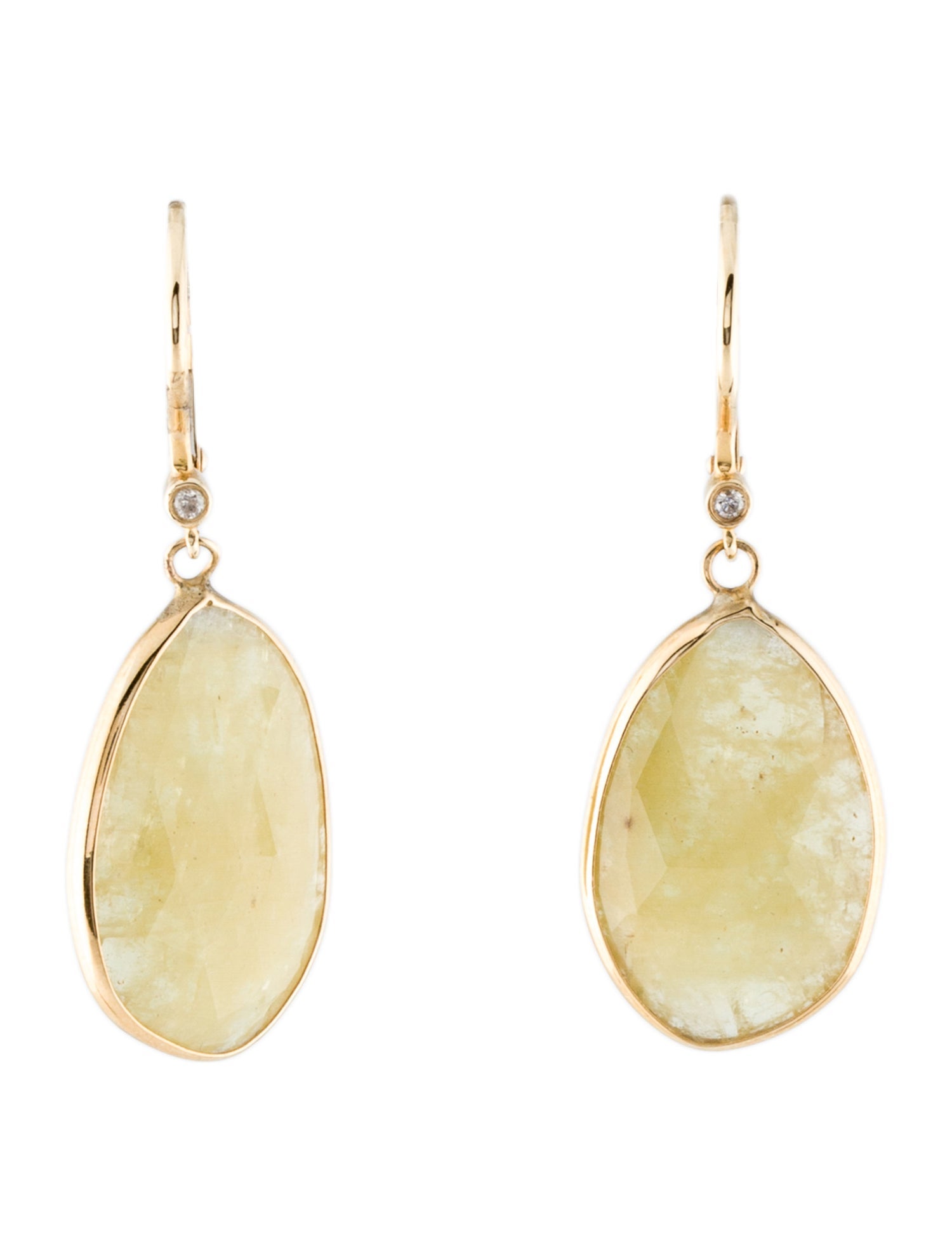 Earrings 14K Sapphire & Diamond Drop Earrings