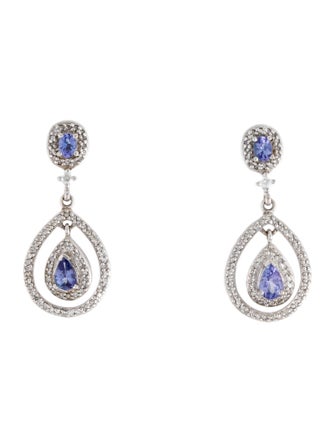 Earrings 14K 1.18ctw Tanzanite & Diamond Drop Earrings