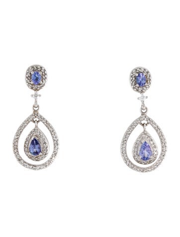 Earrings Drop 14K 1.18ctw Tanzanite & Diamond