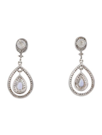 Earrings 14K 1.18ctw Tanzanite & Diamond Drop Earrings