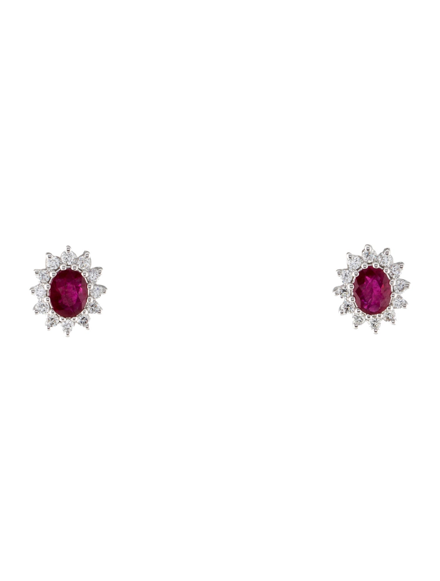 Earrings 18K Ruby & Diamond Stud Earrings